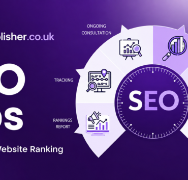 SEO tips infographic showing 6 steps to improve website ranking